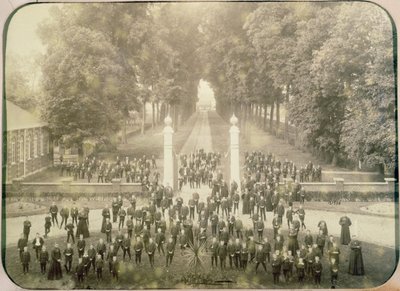 Pupils and staff of the Institution Libre de Marcq en Baroeuil, 1890-1 by French Photographer